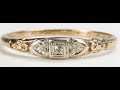 Antique 1920's Diamond Engagement Wedding Band 14KYW Ring Size 6.5 UK-M1/2 Fine