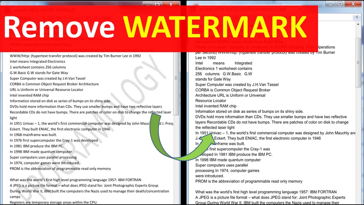 How do I remove a free watermark from a PDF?