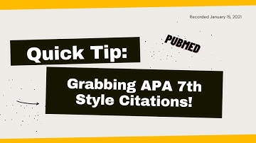 Quick Tip: Grabbing APA 7th Style Citations from PubMed