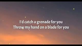 Grenade- Bruno Mars Lyrics Video