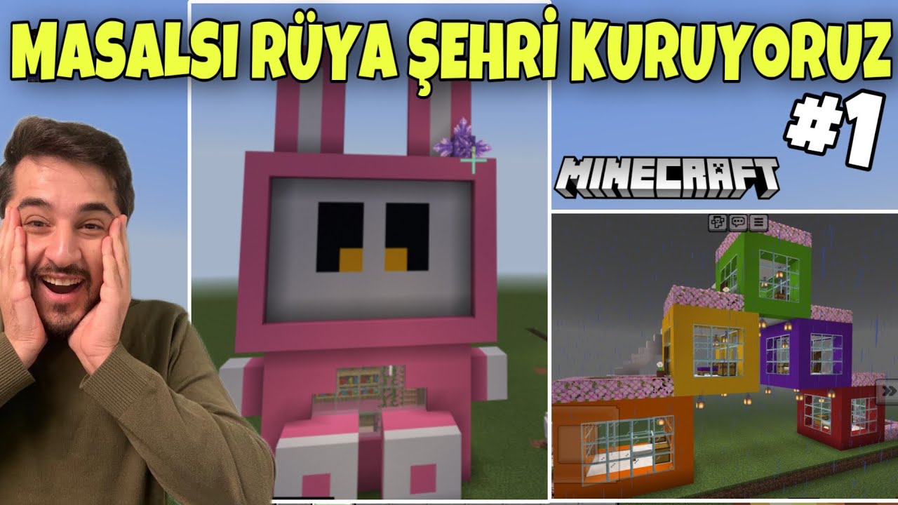 RÜYA ŞEHRİ YAPIYORUZ, MASALSI KÜP EV VE PITIRCIK EVİ YAPTIK! -MİNECRAFT YARATICI MOD