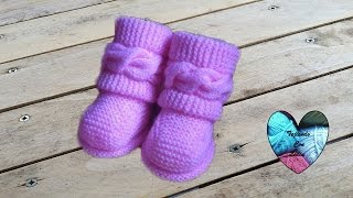 Dos agujas Botitas bebe Uggs parte 1/2 Patucos botas zapatitos tejidos a dos agujas - YouTube