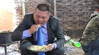 Eating wedding feast in Rural village Nepal-जोडतोडले भोज खाँदै Eating wedding feast in Rural village Nepal-जोडतोडले भोज खाँदै