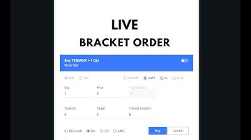 How to place Bracket Order || Live Order explanation