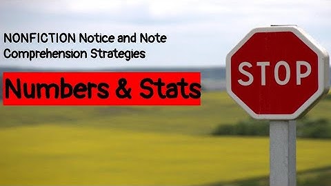 Nonfiction Notice and Note:  Numbers & Stats