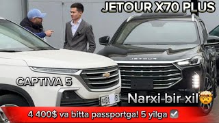 CAPTIVA 5 vs JETOUR X70 PLUS narxi bir xil qaysi biri yaxshi tanlov🤔