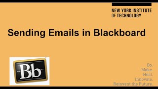 Sending Emails in Blackboard