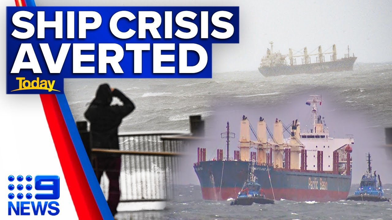 Stricken cargo ship safely docked after 3-day ordeal in wild conditions | 9 News Australia