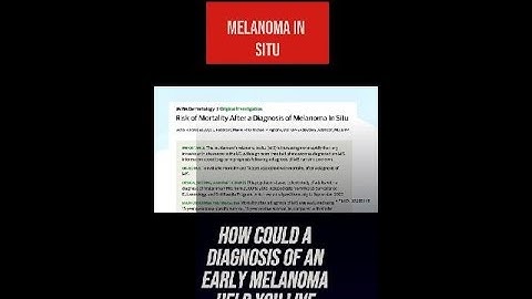 The mortality of Melanoma in situ
