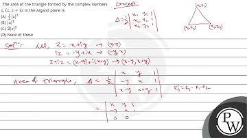 The area of the triangle formed by the complex numbers \( z, i z, z+i z \) in the Argand plane i...