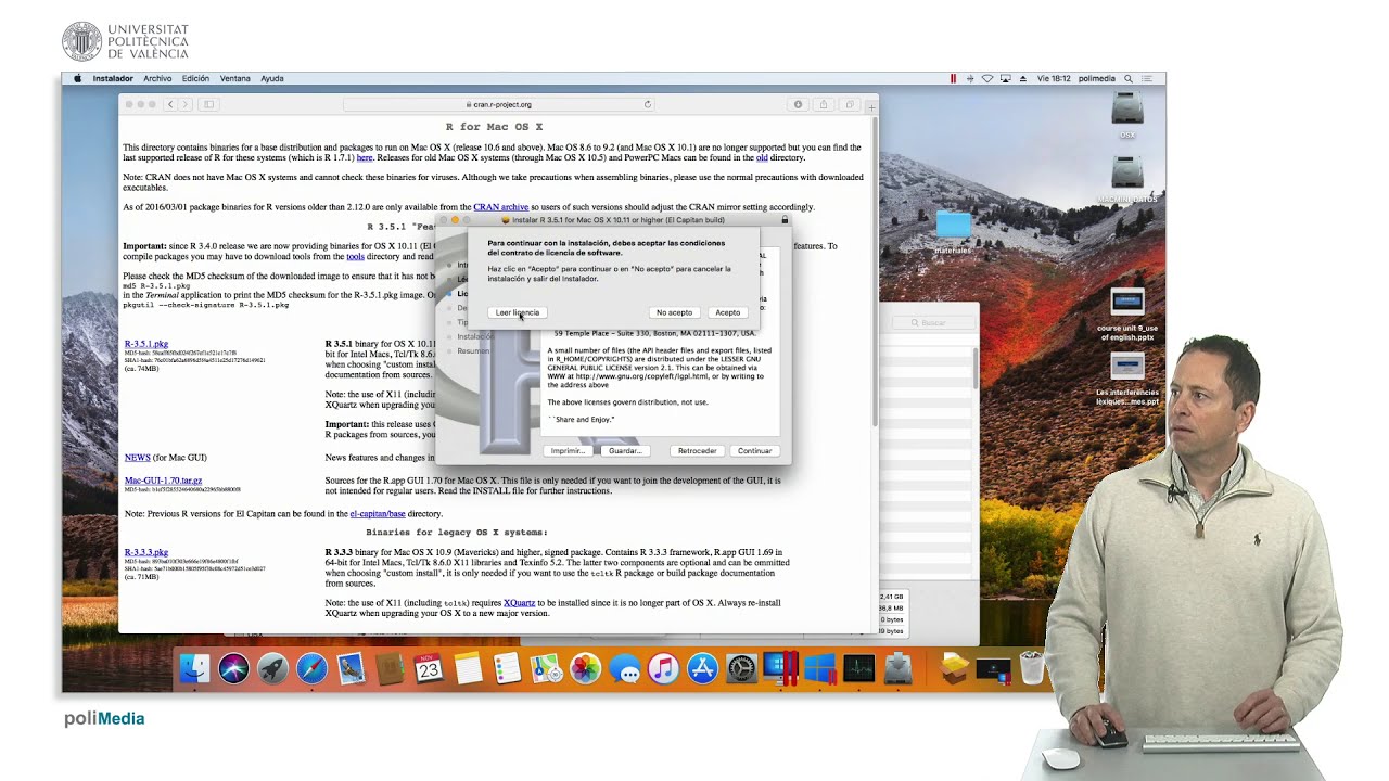 Instalar R En Mac Os 1 19 Upv Youtube