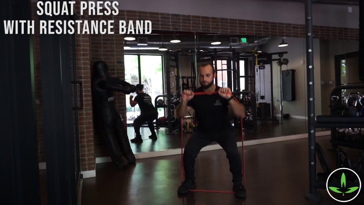 Squat Press with Resistance Bands - YouTube