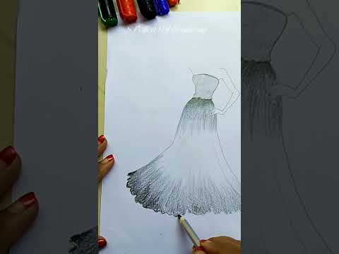 How to Draw Fashion Sketches - رسم سهل - رسم فستان قصير - #art #drawing #shorts