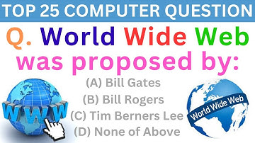 Worldwide web was proposed by || Computer GK Question and Answer || GK Quiz || KNOWLEDGE HUB 1289||