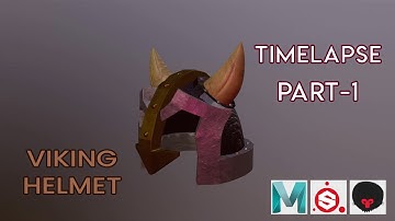 How to make Stylized Viking Helmet 3D Model (Part - 1) Maya, Substance Painter