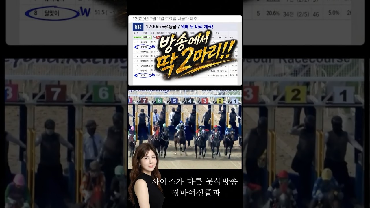 👑 분석의힘 !!! 1등 경마방송!!(역배당마 2마리 그대로 ~!!)