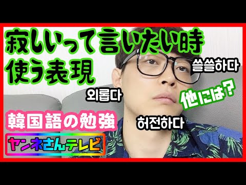 韓国語 寂しいって言いたいときなんて言う Youtube