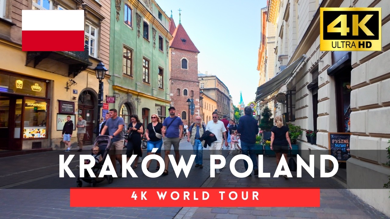 Kraków, Poland walking tour 4k 60fps