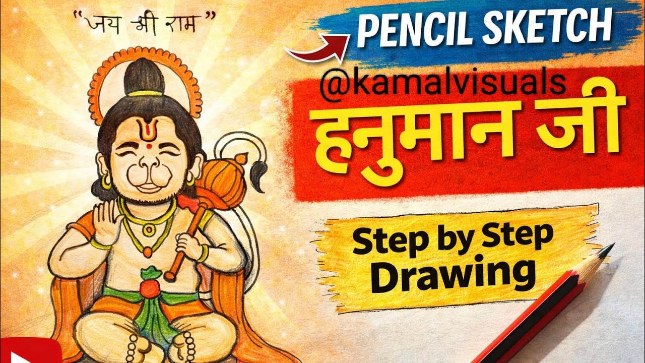 हनुमान जी का सुंदर पेंसिल स्केच ️ | Hanuman Ji Pencil Sketch Drawing