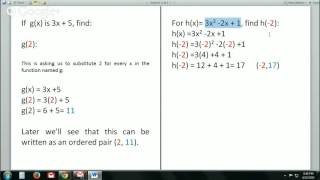 Substituting into a function