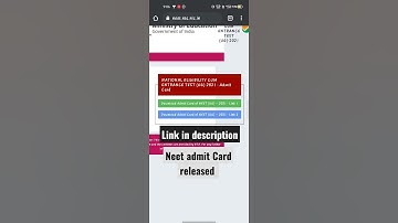 NEET 2021 admit card released | check the description link | #neet #shorts