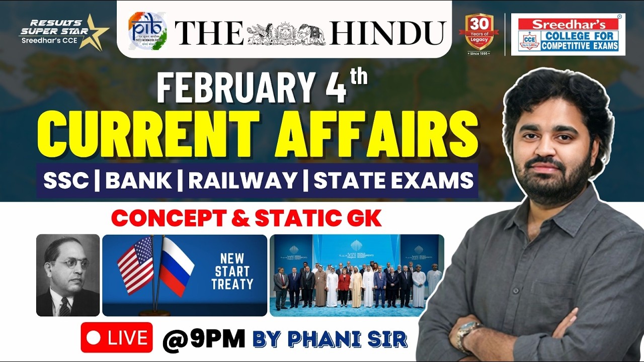 🔴Live | Daily Current Affairs in Telugu | February 4th | Latest & Important News | PHANI SIR