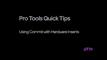 Pro Tools Quick Tips - Using Commit with Hardware Inserts