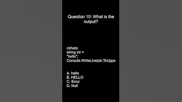 .NET Programming Interview Question #10 | C# MCQ for Practice
