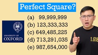 This is how Oxford University asked a square number problem on its admission test