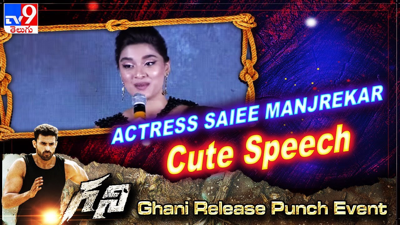 Actress Saiee Manjrekar Cute Speech at Ghani Release Punch Event  - TV9