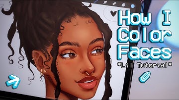 How I color my sketches in procreate | ✿ My Coloring Process for Faces ✐