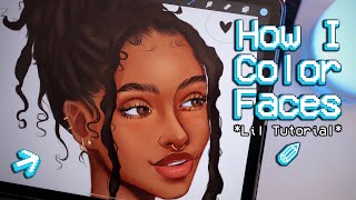 How I color my sketches in procreate | ✿ My Coloring Process for Faces ✐ screenshot 2