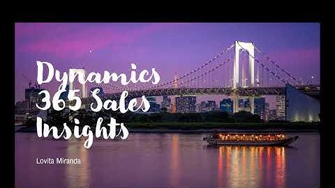 Introduction to Dynamics 365 Sales Insights with Lovita Miranda