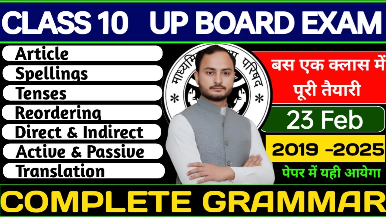 English Grammar – Class 10 (2026)Class X English Grammar Practice Paper – 2026