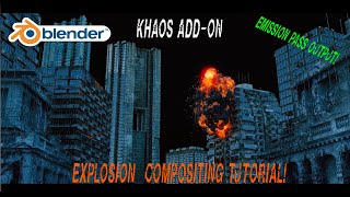 Blender 3D Explosion compositing: Using the emission pass