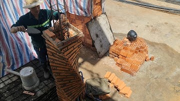 quá trình xây cột xoắn 38×38 đổ trụ cổng nhà Construction of the gate spiral column #684