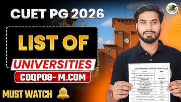 Universities Accepting CUET PG 2026 M.Com COQP08 | Top Universities List | Examtym