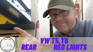 Vw T5,T6 Fitting Rear Number Plate LED Lights And Light Housings Campervan