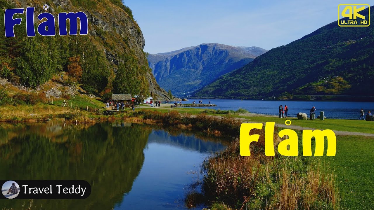 Flåm in 4K - Idyllisches Fjorddorf & beliebter Kreuzfahrthafen am Aurlandsfjord in Norwegen