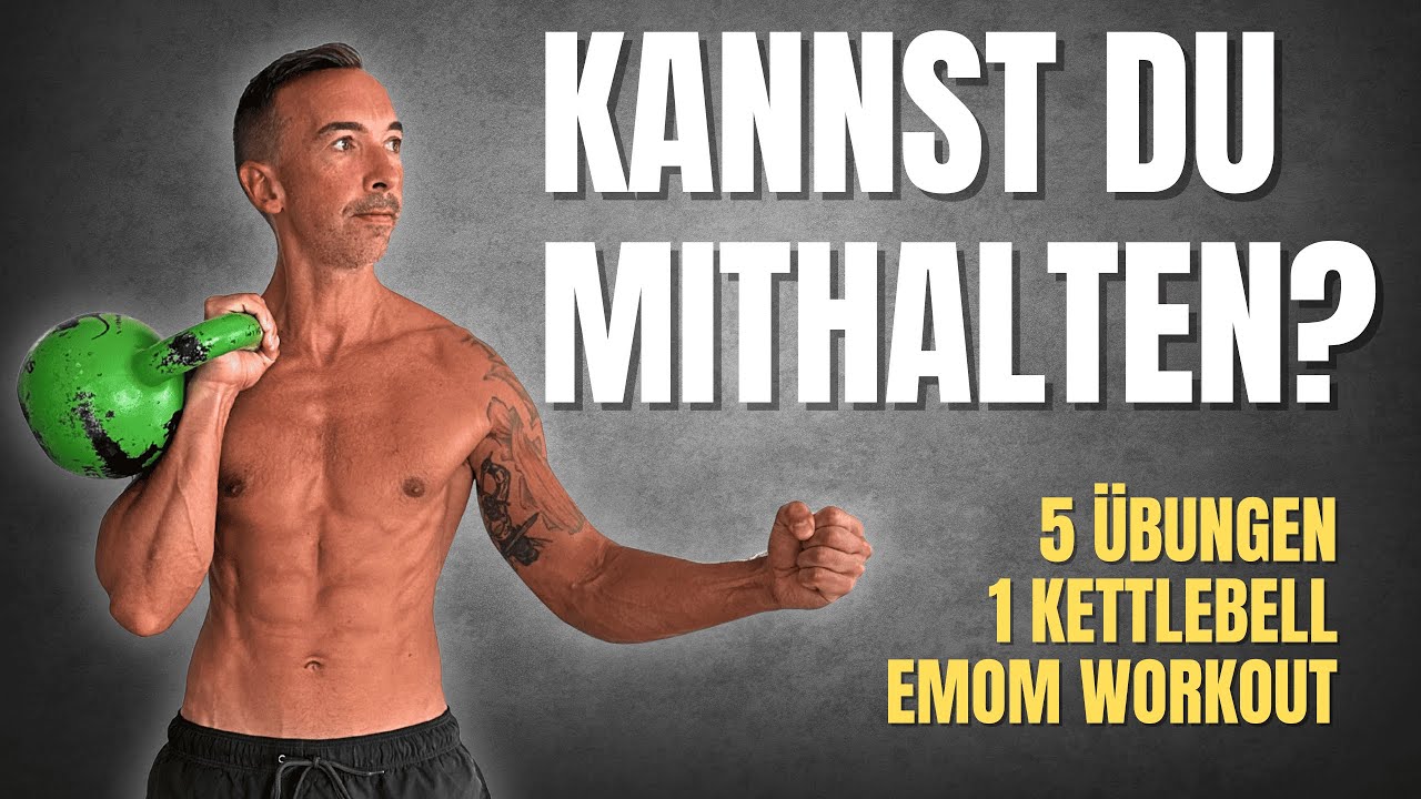 10 Minuten EMOM Workout – 5 Übungen, 1 Kettlebell, volle Power!