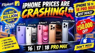 👉 iPHONE PRICES ARE CRASHING! 😱🔥 FLIPKART BBD 2026 — iPhone 16 to 18 Pro Max BEST DEALS!