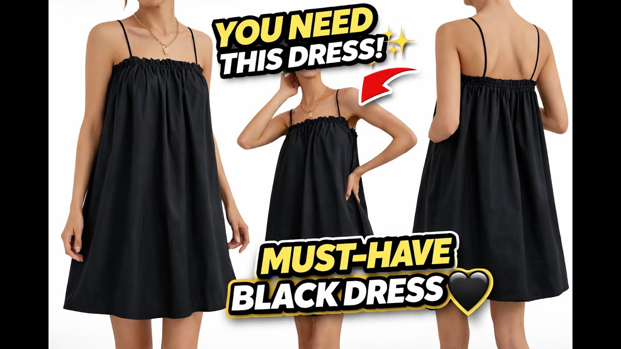 How to Make an Easy Black Dress at Home /Simple & Stylish Sewing Tutorial