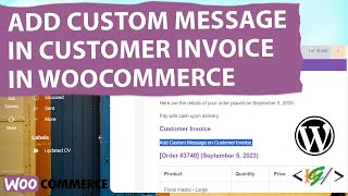How to Add Custom Message in Customer Order Invoice Email using Custom Code in WooCommerce WordPress