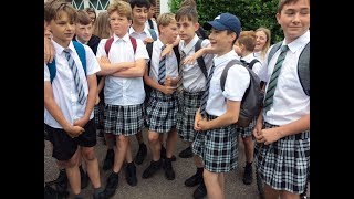 Teen Boys Beat the Heat by WEARING SKIRTS to School | What's Trending Now!