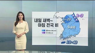 [날씨] 내일 출근길 전국 비…한낮 선선, 서울 18도…