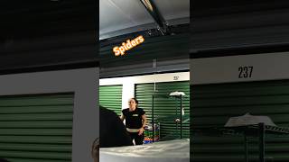 Storage unit spiders and Becky do not get along! 😖🕷️🕸️ #storageunits #foryou #funny #spiderman