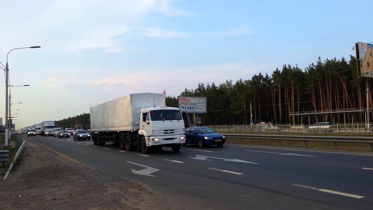 Воронеж колонна военных автомобилей