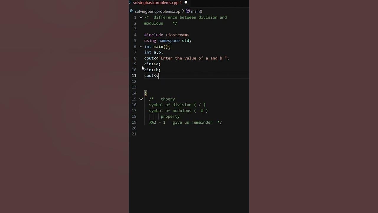 Division and modulus in C++ - YouTube