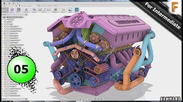 Fusion 360  Modeling V12 Engine EP 05 😍 Full HD