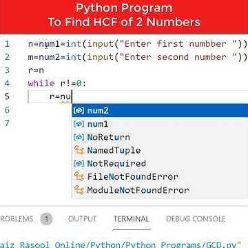 Python Tutorial | HCF/GCD of Two Numbers Using Python | Faiz Rasool ...